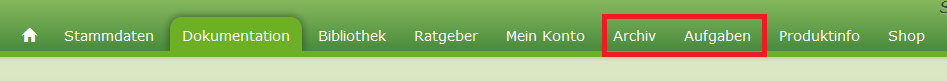 In der PLUS-Version sind zusätzlich noch die beiden Felder „Archiv“ und „Aufgaben“ angelegt: Image